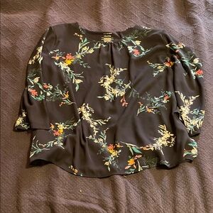 Van Heusen Navy Blue Floral Blouse